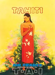 V. Schiavone, Air France Tahiti TAI, poster