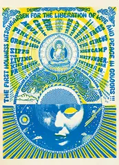 Armando Perrenet, The first Holiness Kitschgarden with a.o. Pink Floyd, Cream, Small Faces, Moody Blues and others, 1968, poster