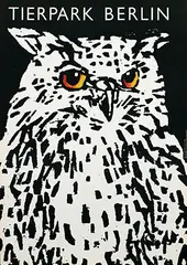 Roland Beier, Tierpark Berlin (owl), 1977, poster