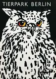 Roland Beier, Tierpark Berlin (owl), 1977, poster