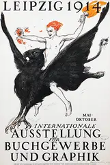 Walter Tiemann, Ausstellung für Buchgewerbe Und Graphik Leipzig 1914, 1913, poster