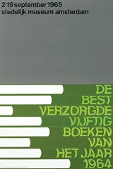 Benno Wissing, stedelijk museum amsterdam De Best Verzorgde Vijftig Boeken van het Jaar 1964, 1965, poster