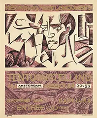 Tentoonstelling Ned: Kring v. Beeldhouwers by Hermann F. Bieling, poster, sold Feb 2022