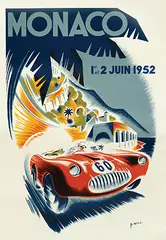 Bernard Minne, Monaco Grand Prix, 1952, poster