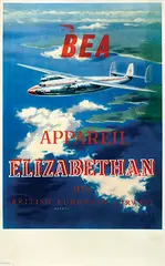 Charles Burton Barber, BEA Appareil Elizabethan des British European Airways, 1953, poster