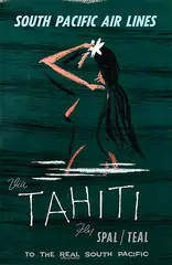 Arthur A. Thompson, Fly SPAL South Pacific Air Lines Tahiti, poster