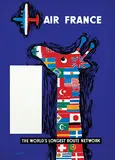 Raymond Savignac, Air France The World's longest route network, 1956, poster