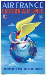 Plaquet, Air France Eastern Air Lines, 1950, poster