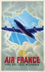 atelier Perceval, Air France Vers Des Ciels Nouveaux, 1945, poster