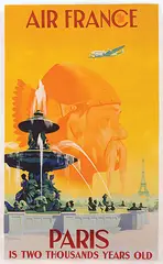 Vincent Guerra, Air France Paris is two thousand years old, 1951, poster
