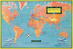 atelier Perceval, Air France Réseau Aérien Mondial (Global Airline Network) Super Constellation Vickers Viscount, 1956, poster