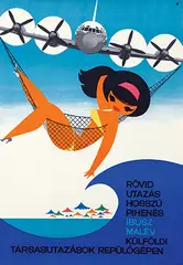 Rövid utazás hosszú ibusz Malév (Short Travel Long Rest) by Szilas Gyözö, poster, sold Feb 2022