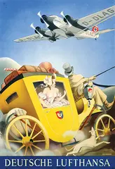 Max Ullmann, Deutsche Lufthansa (D-DLAG Junkers JU 5), 1937, poster
