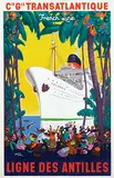 Édouard Collin, Cie Gle Transatlantique French Line Ligne des Antilles, poster