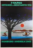 Theodore P. Etbauer, HAPAG Mittelmeer-u. Orientfahrten, 1928, poster