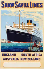 William McDowell, Shaw Savill Lines England South Africa Australia New Zealand, poster