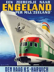 Kees van der Laan, Engeland per Mij. "Zeeland" Den Haag H.S.-Harwich, 1939, poster