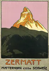 Emil Cardinaux, Zermatt Matterhorn Schweiz, 1908, poster