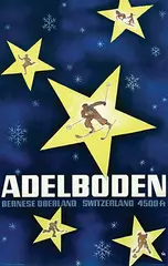 Alex W. Diggelmann, Adelboden Bernese Oberland Switzerland 4500 ft, 1936, poster