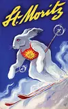 Alex W. Diggelmann, St. Moritz (skiing rabbit), 1955, poster