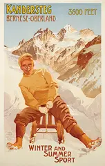 Monogram Ha, Kandersteg Bernese-Oberland Winter and Summer Sport, 1905, poster