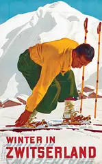 Erich Hermes, Winter in Zwitserland, 1936, poster