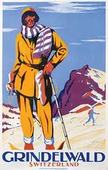 Armin Bieber, Grindelwald Switzerland (Winter), 1933, poster