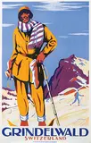 Armin Bieber, Grindelwald Switzerland (Winter), 1933, poster
