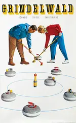 Karl Toggweiler, Grindelwald Schweiz (curling), 1960, poster