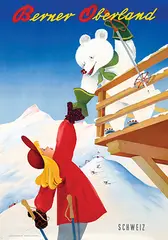 Paul Gusset, Berner Oberland Schweiz, 1945, poster