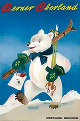 Paul Gusset, Berner Oberland Oberland Bernois, 1943, poster