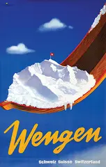 Leo Keck, Wengen Schweiz, 1945, poster