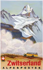 Hans B. Wieland, Zwitserland Alpenposten, 1935, poster