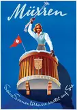 Advertising Agency Brügger A.G., Ski Schule Mürren Kandahar Seine Sonnen Terrasse wartet auf Sie, 1946, poster