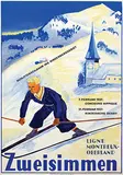 Initials E.F., Zweisimmen Ligne Montreux-Oberland, 1937, poster