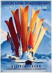 Otto Ottler, Deutsche Alpine Skimeisterschaft Rottach-Egern 1950, 1949, poster