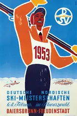 Jahnke, Deutsche Nordische Ski-Meisterschaften Baiersbronn-Freudenstadt im Schwarzwald, 1953, poster