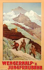 Anton Reckziegel, Wengernalp & Jungfraubahn, 1906, poster