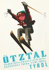 Arthur Zelger, Ötztal Sölden Obergurgl Vent Tyrol, 1946, poster