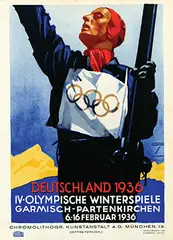 Ludwig Hohlwein, IV. Olympische Winterspiele Garmisch-Partenkirchen Deutschland 1936, 1934, poster