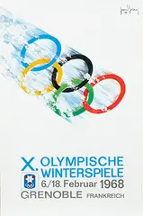 Jean Brian, X. Olympische Winterspiele 1968 Grenoble, 1967, poster