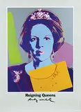 Reigning Queens (Queen Beatrix of The Netherlands) by Andy Warhol, 1986, poster, sold Feb 2022