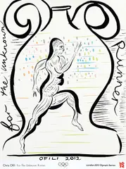 Chris Ofili, London 2012 Olympic Games, For the Unknown Runner, 2012, poster