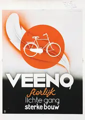 De V, Veeno (rijwielen) Sierlijk lichte gang sterke bouw, 1942, poster