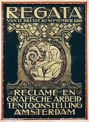 Regata Reclame- en Grafische Arbeid Tentoonstelling Amsterdam by Albert Klijn, 1919, poster, sold Feb 2022