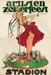 Piet van der Hem, Artisten Zomerfeest Stadion Amsterdam, 1915, poster