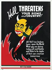 Otto Soglow, Hell threatens your home and country!, 1942, poster