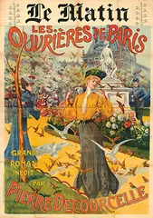Maurice de Lambert, Les Ouvrières de Paris grand roman inédit par Pièrre Decourcelle, poster