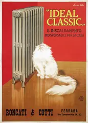 Luisa Polo, "Ideal Classic" Il Riscaldadamento indispensabileper la casa (The heating is necessary for the house), 1930, poster