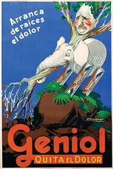 Achille Mauzan, Geniol Quita el Dolor (takes away the pain), 1929, poster
